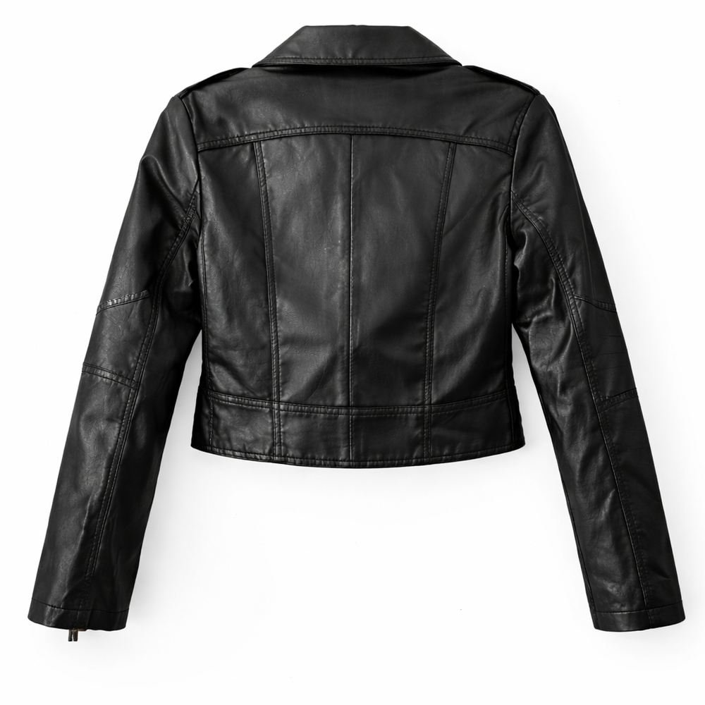 Few Moda New York Black Faux Leather Moto Jacket – Size M - Picture 4 of 5